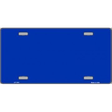 Royal Blue Solid Print Metal License Plate 
